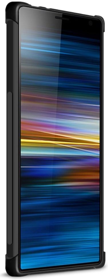 IMAK Sony Xperia 10 Plus Hoesje TPU met Screenprotector Metaal Zwart afbeelding 5