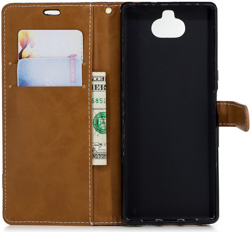 Sony Xperia 10 Jeans Portemonnee Hoesje Zwart afbeelding 2