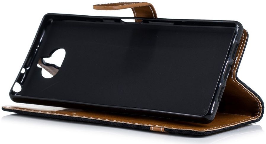 Sony Xperia 10 Jeans Portemonnee Hoesje Zwart afbeelding 6