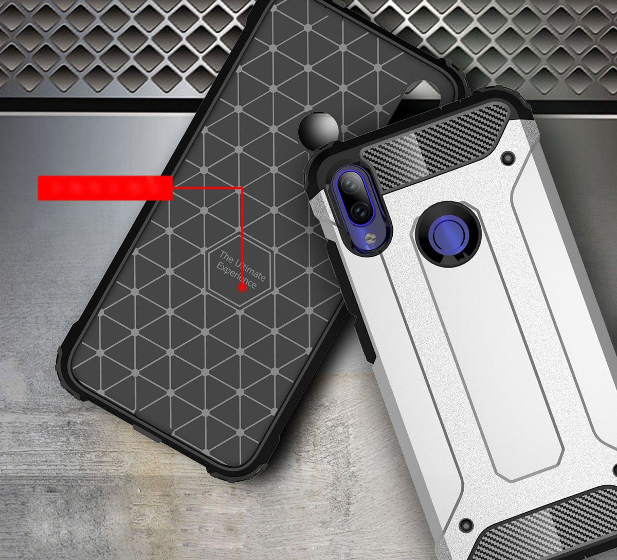 Xiaomi Redmi Note 7 Hybride Hoesje Blauw afbeelding 2