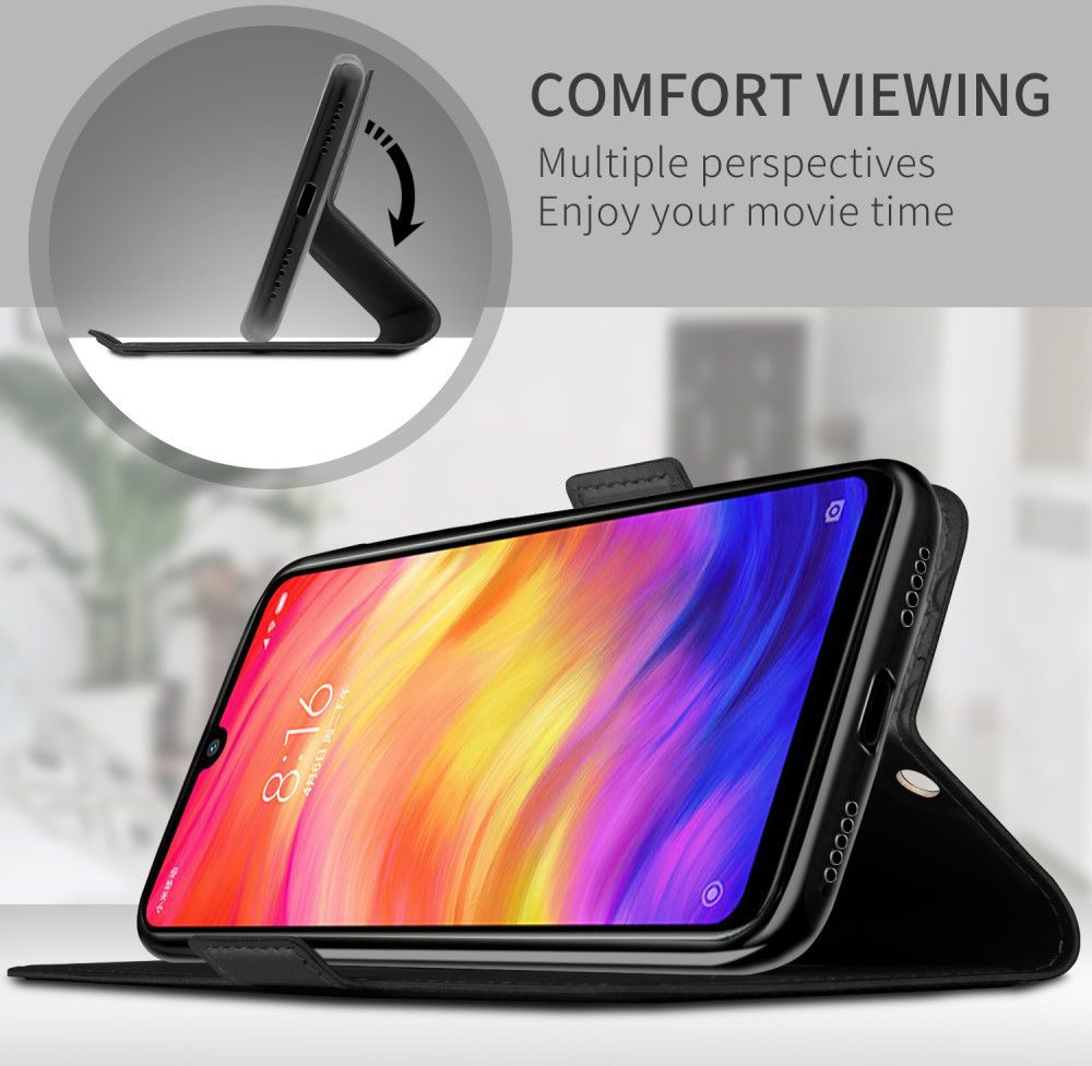 Xiaomi Redmi Note 7 Luxe Portemonnee Hoesje Zwart afbeelding 4