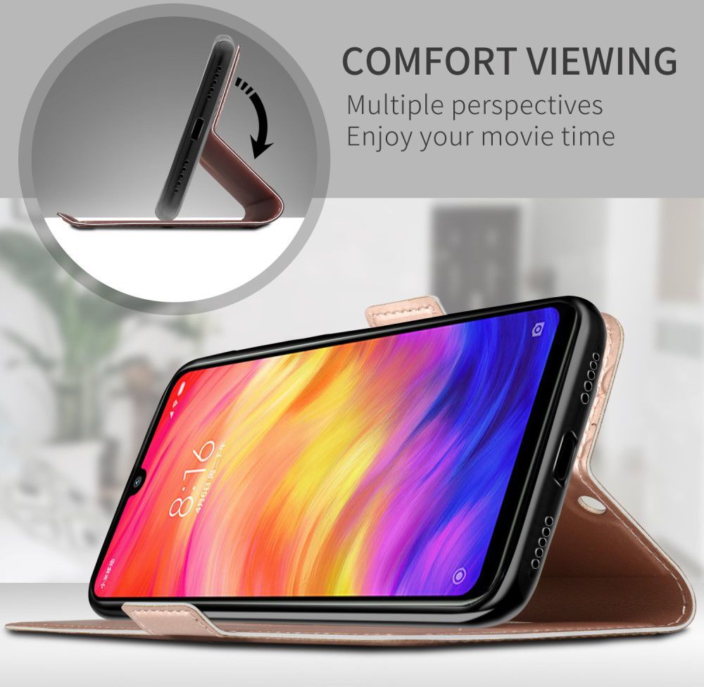 Xiaomi Redmi Note 7 Luxe Portemonnee Hoesje Rose Gold afbeelding 4