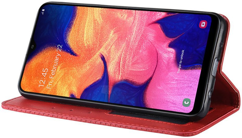 Samsung Galaxy A10 Portemonnee Vintage Hoesje Rood afbeelding 6