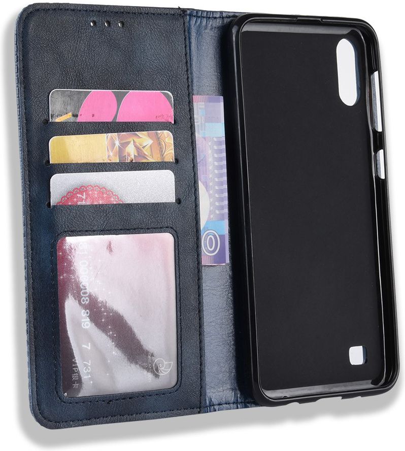 Samsung Galaxy A10 Portemonnee Vintage Hoesje Blauw afbeelding 5