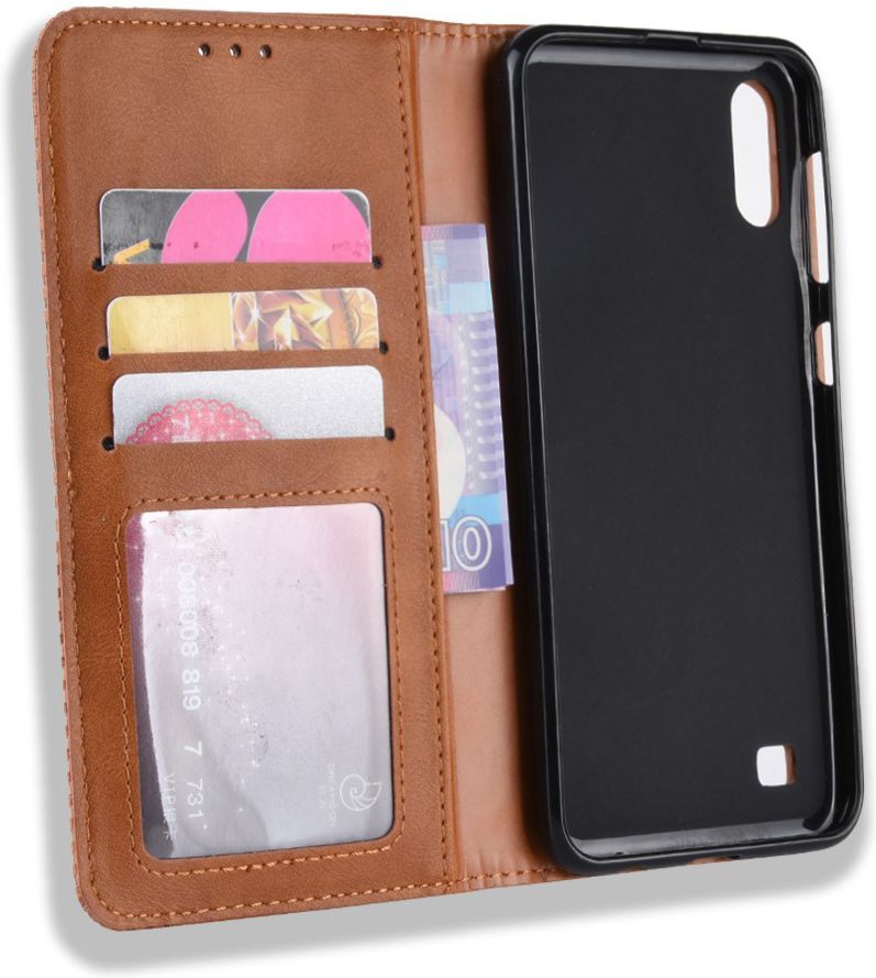 Samsung Galaxy A10 Portemonnee Vintage Hoesje Bruin afbeelding 12