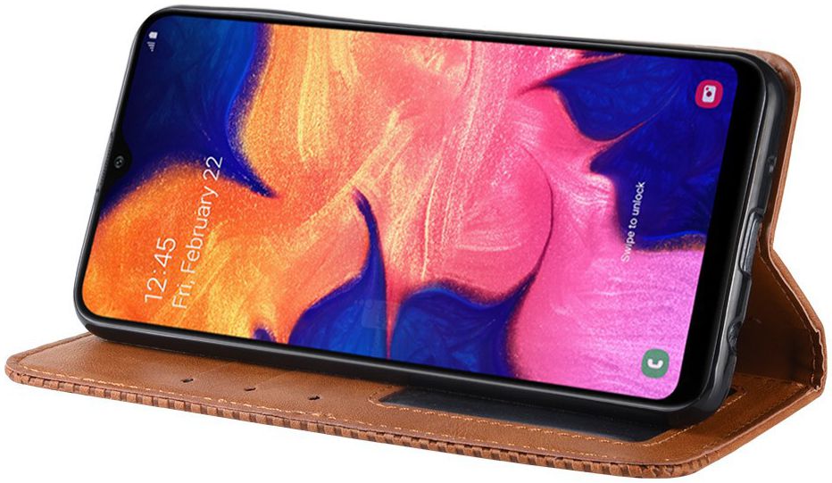 Samsung Galaxy A10 Portemonnee Vintage Hoesje Bruin afbeelding 4