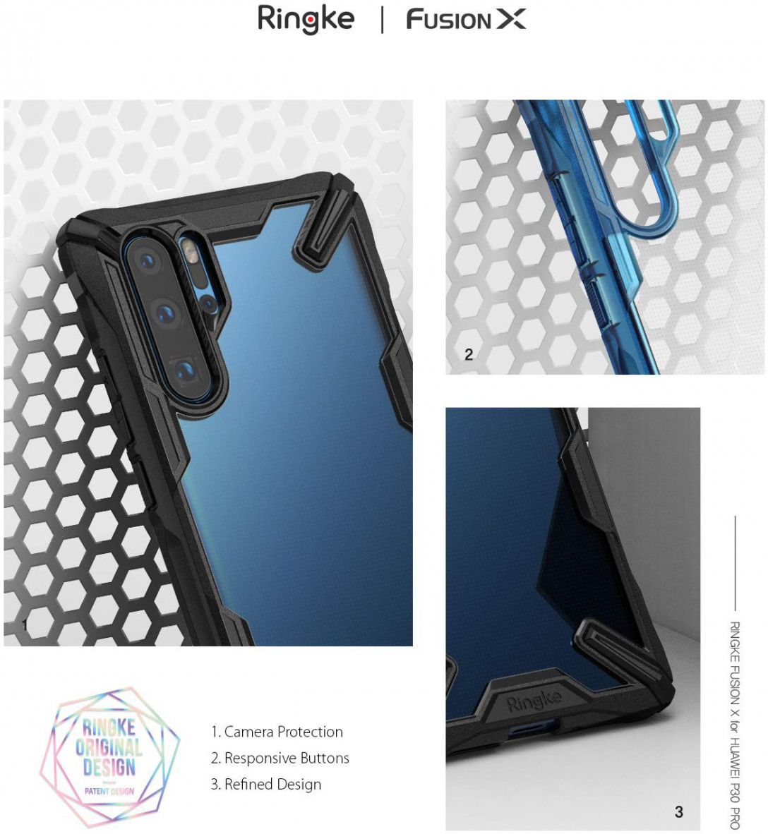 Ringke Fusion X Huawei P30 Pro Hoesje Blauw afbeelding 6