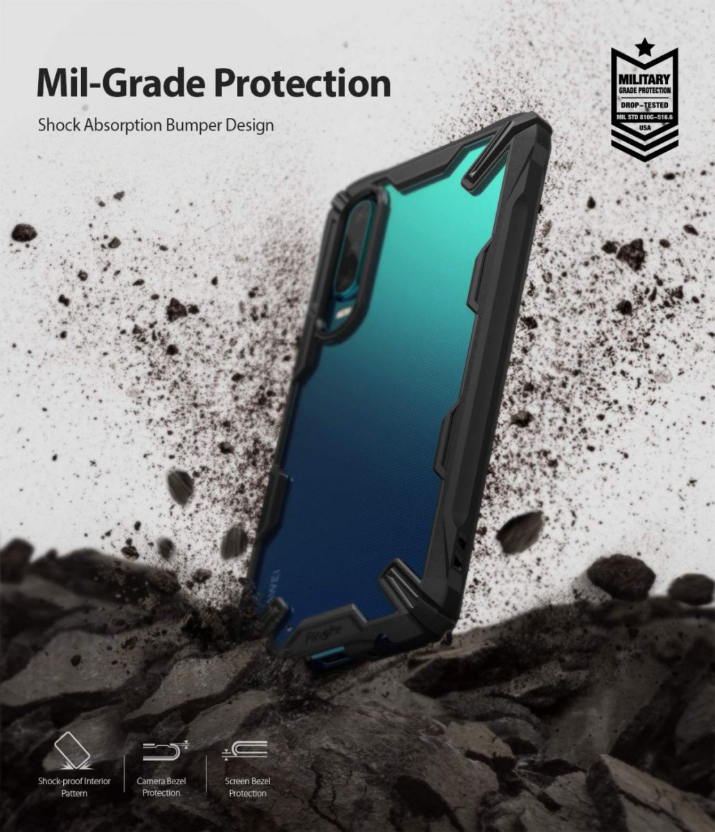 Ringke Fusion X Huawei P30 Hoesje Zwart afbeelding 2