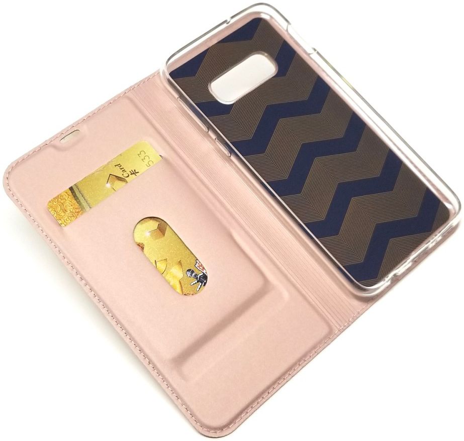 Samsung Galaxy S10E Kaarthouder Hoesje Rose Gold afbeelding 5