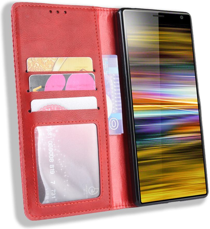 Sony Xperia 10 Vintage Portemonnee Hoesje Rood afbeelding 1