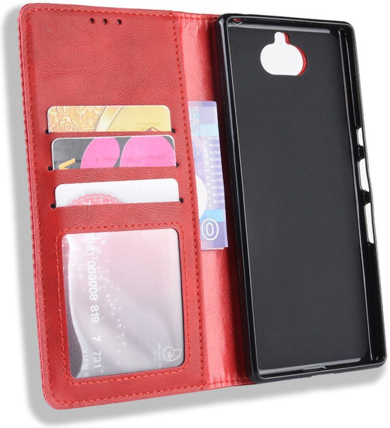 Sony Xperia 10 Vintage Portemonnee Hoesje Rood afbeelding 8