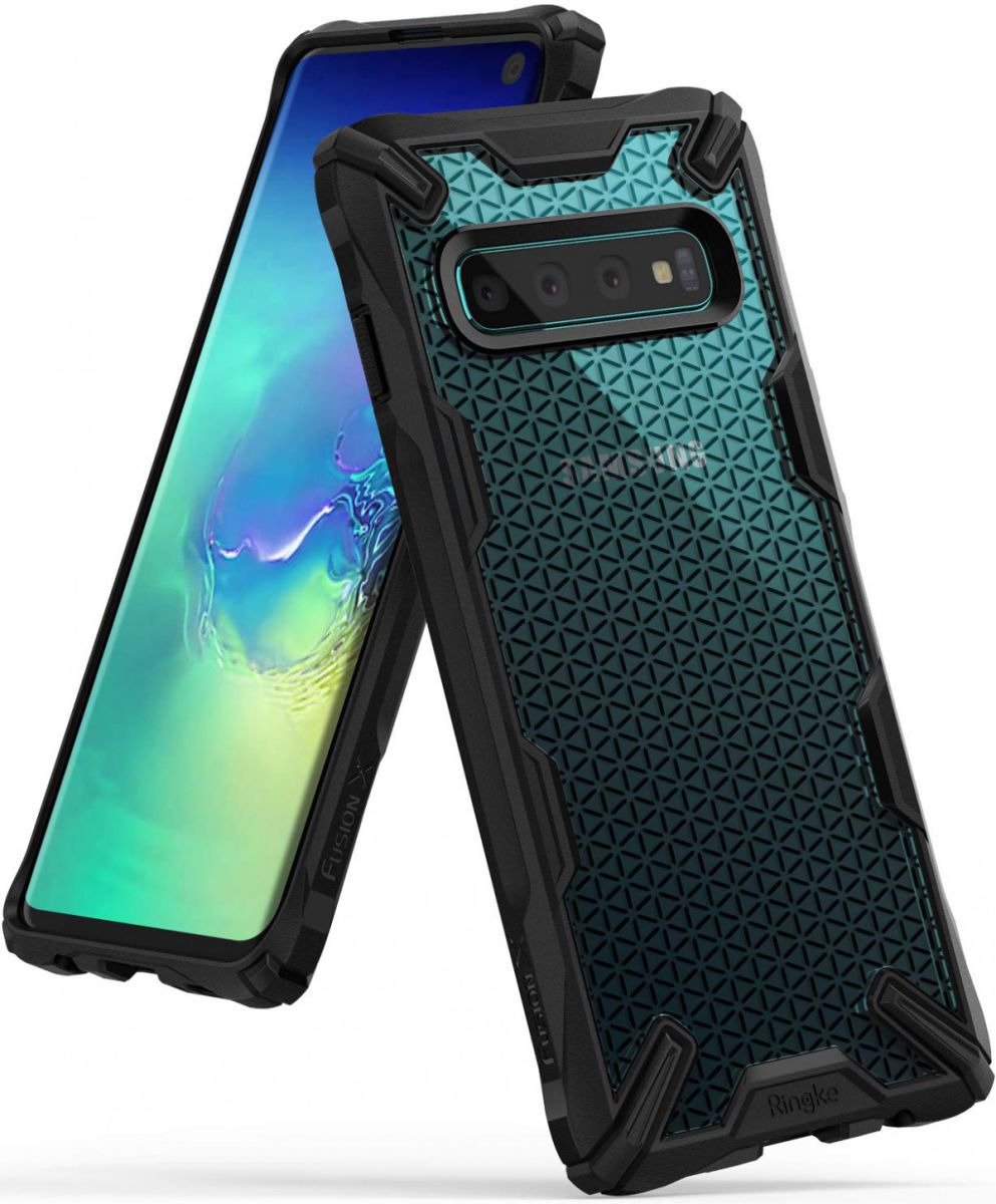 Ringke Fusion X Samsung Galaxy S10 Hoesje Hexagon Zwart afbeelding 1