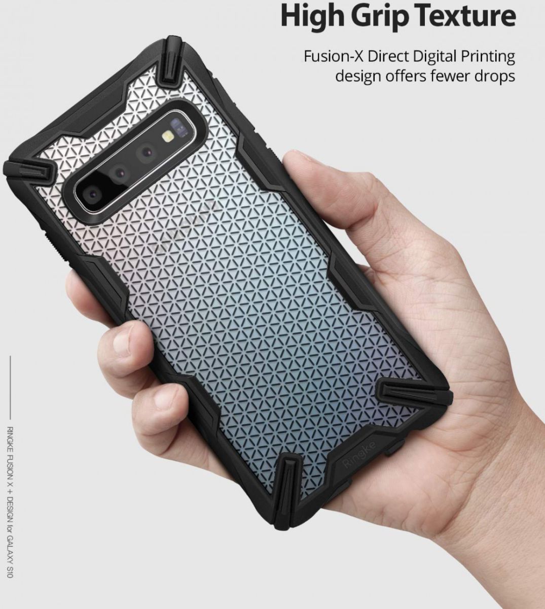 Ringke Fusion X Samsung Galaxy S10 Hoesje Hexagon Zwart afbeelding 5