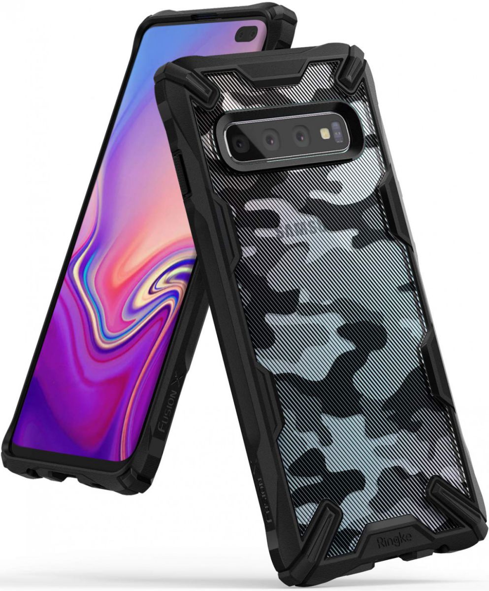 Ringke Fusion X Samsung Galaxy S10 Plus Hoesje Camo Zwart afbeelding 1