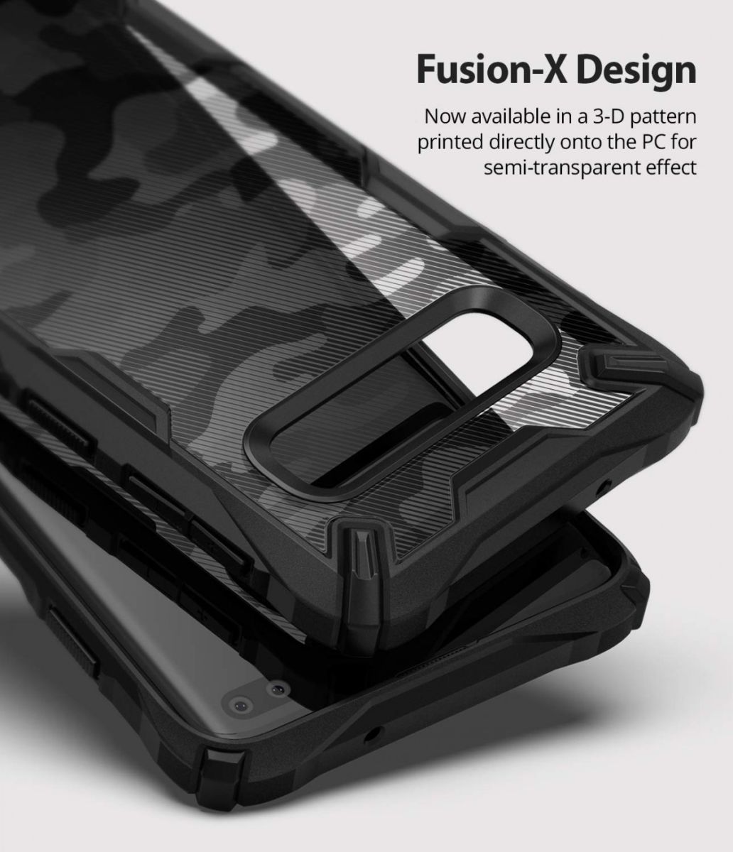 Ringke Fusion X Samsung Galaxy S10 Plus Hoesje Camo Zwart afbeelding 3