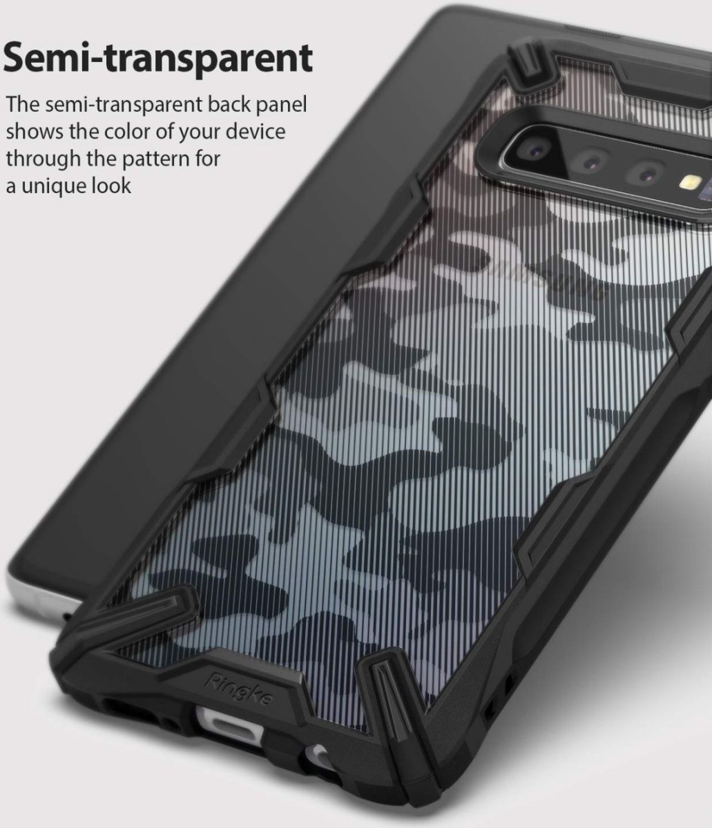 Ringke Fusion X Samsung Galaxy S10 Plus Hoesje Camo Zwart afbeelding 5