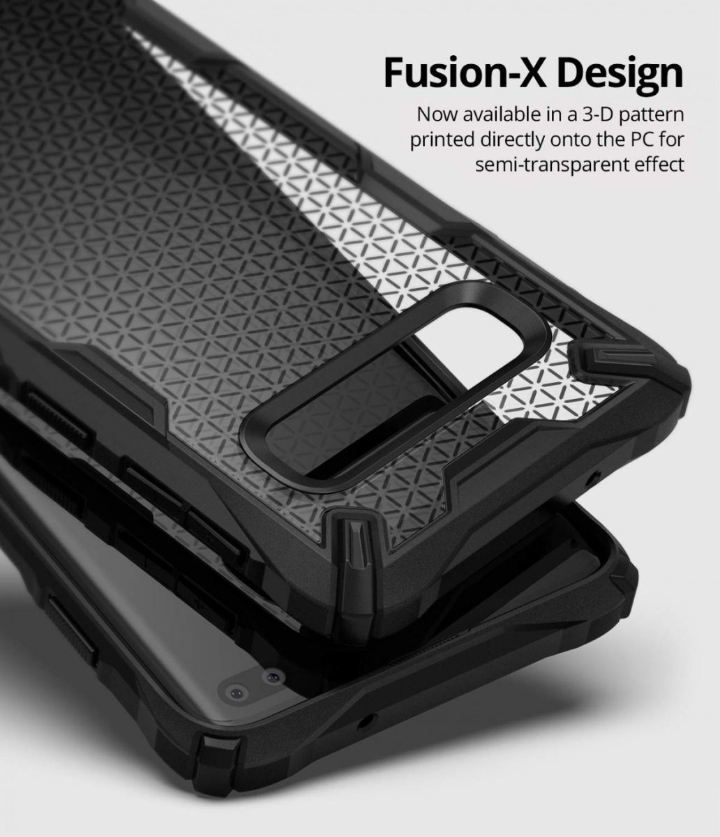 Ringke Fusion X Samsung Galaxy S10 Plus Hoesje Hexagon Zwart afbeelding 5