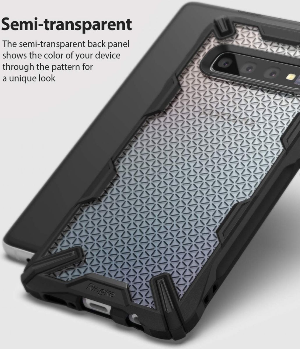 Ringke Fusion X Samsung Galaxy S10 Plus Hoesje Hexagon Zwart afbeelding 6