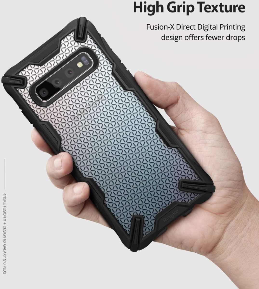 Ringke Fusion X Samsung Galaxy S10 Plus Hoesje Hexagon Zwart afbeelding 7