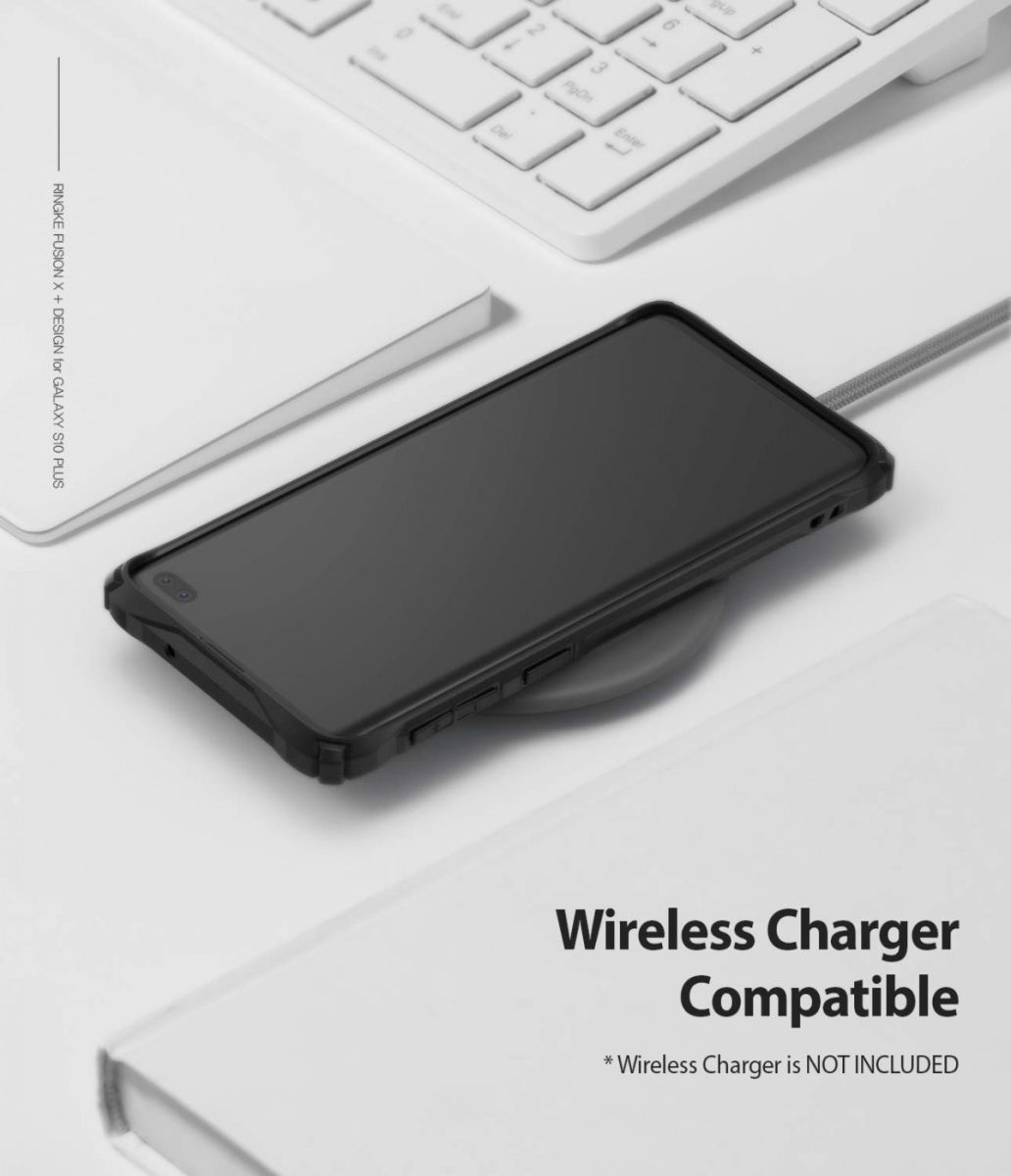 Ringke Fusion X Samsung Galaxy S10 Plus Hoesje Hexagon Zwart afbeelding 8