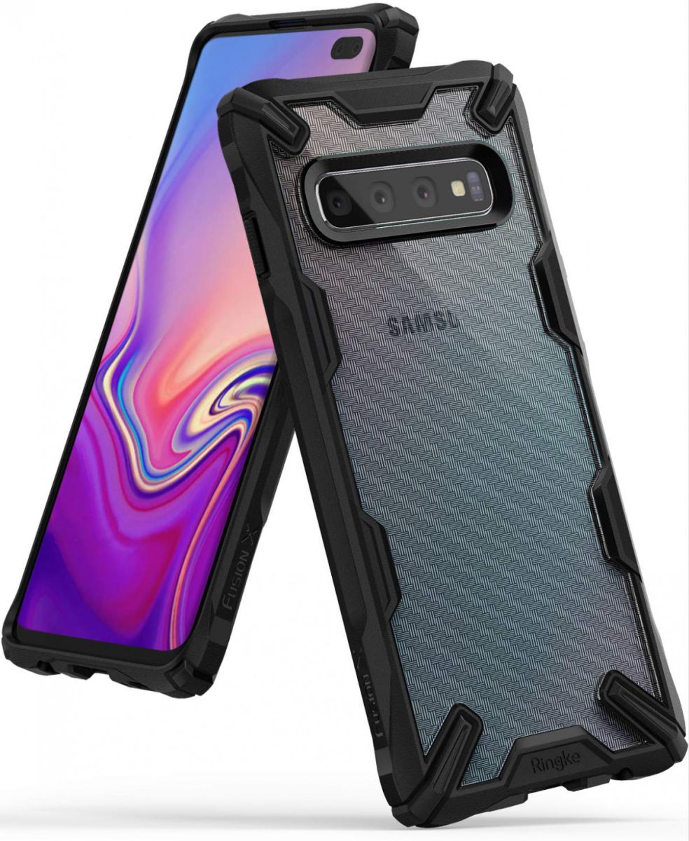 Ringke Fusion X Samsung Galaxy S10 Plus Hoesje Carbon Fiber afbeelding 1