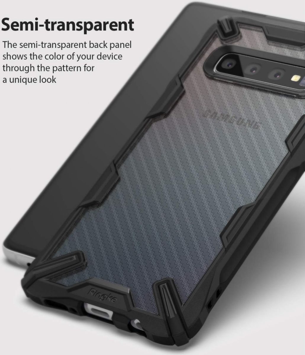 Ringke Fusion X Samsung Galaxy S10 Plus Hoesje Carbon Fiber afbeelding 5