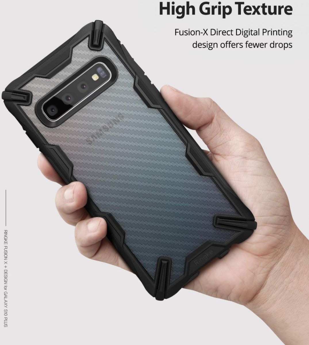 Ringke Fusion X Samsung Galaxy S10 Plus Hoesje Carbon Fiber afbeelding 6