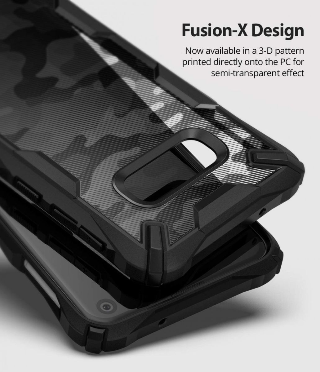 Ringke Fusion X Samsung Galaxy S10E Hoesje Camo Zwart afbeelding 6