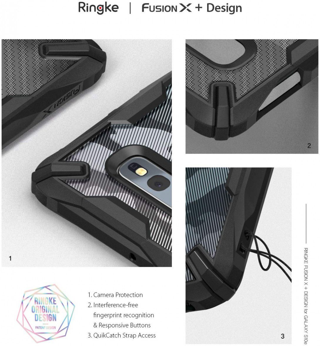 Ringke Fusion X Samsung Galaxy S10E Hoesje Camo Zwart afbeelding 9