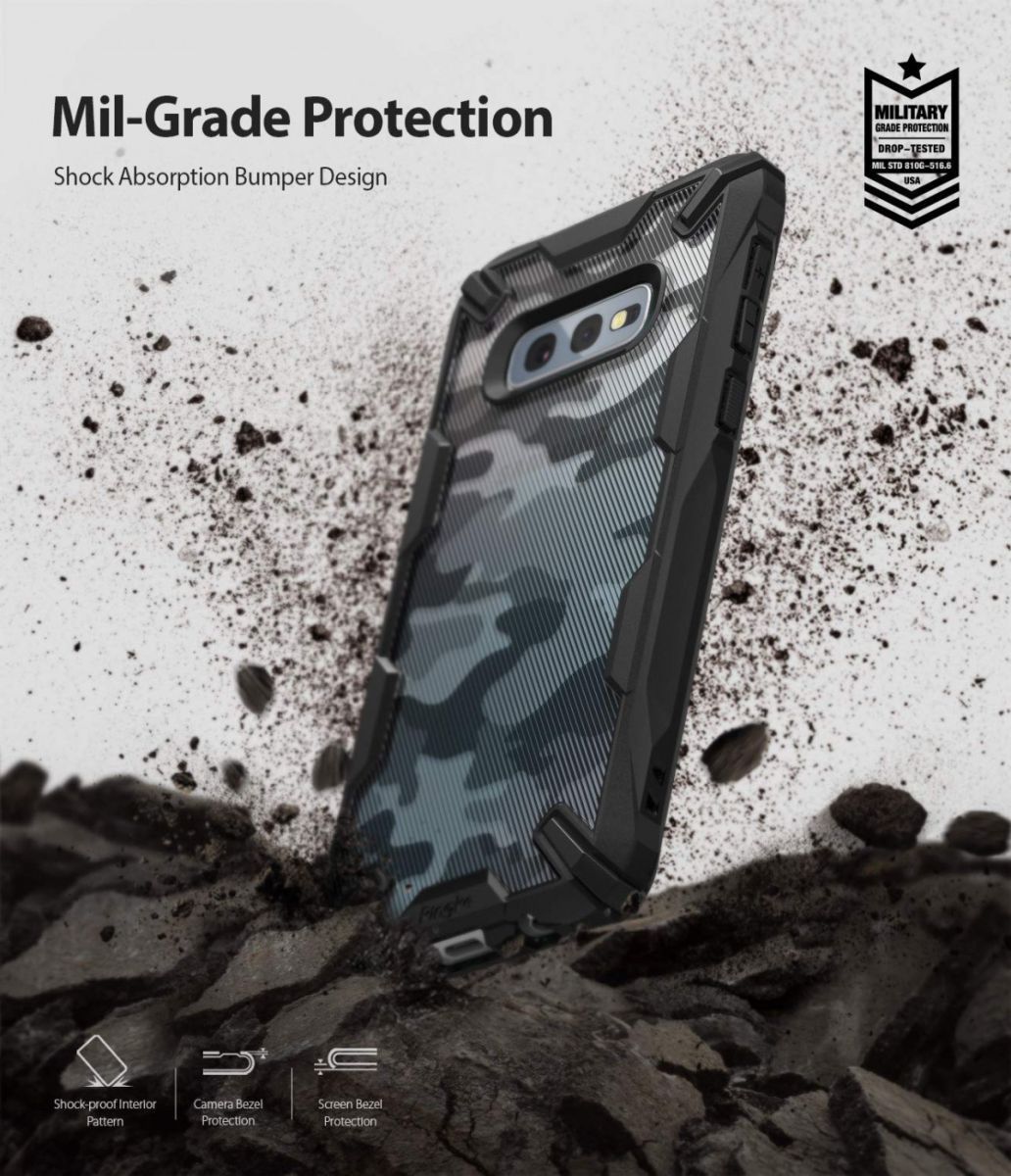 Ringke Fusion X Samsung Galaxy S10E Hoesje Camo Groen afbeelding 2