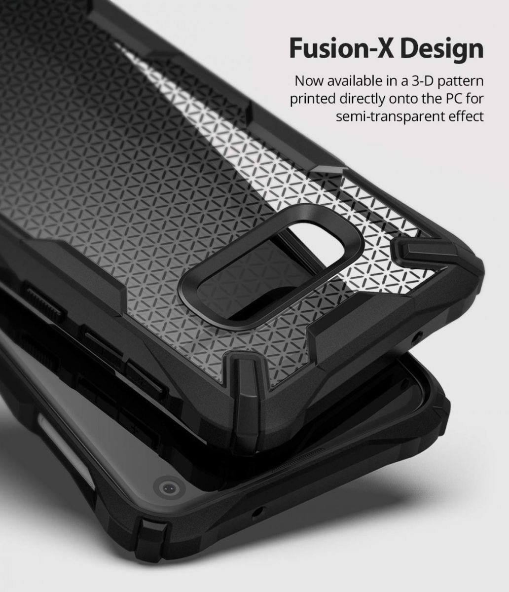 Ringke Fusion X Samsung Galaxy S10E Hoesje Hexagon Zwart afbeelding 6