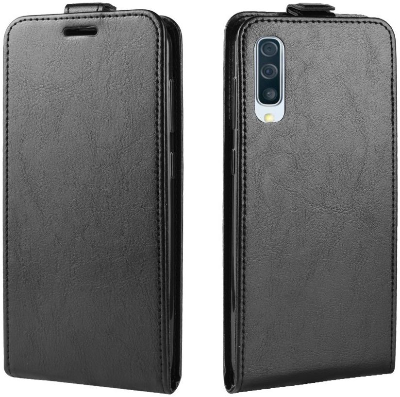 Samsung Galaxy A50 Hoesje Verticale Flipcase Zwart afbeelding 2