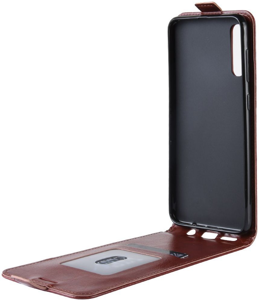 Samsung Galaxy A50 Hoesje Verticale Flipcase Bruin afbeelding 3