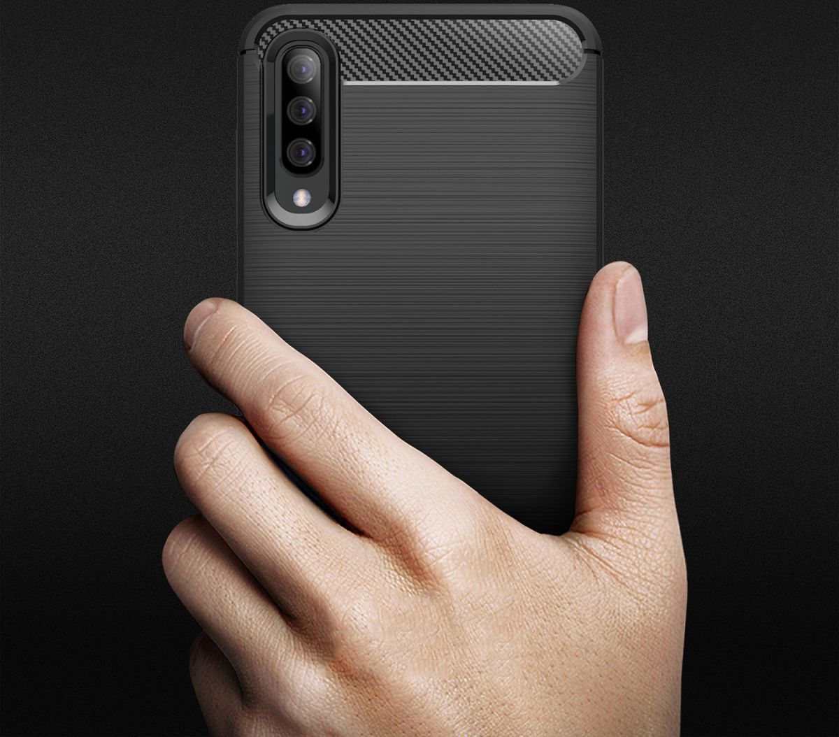 Samsung Galaxy A50 Hoesje Geborsteld TPU Rood afbeelding 4