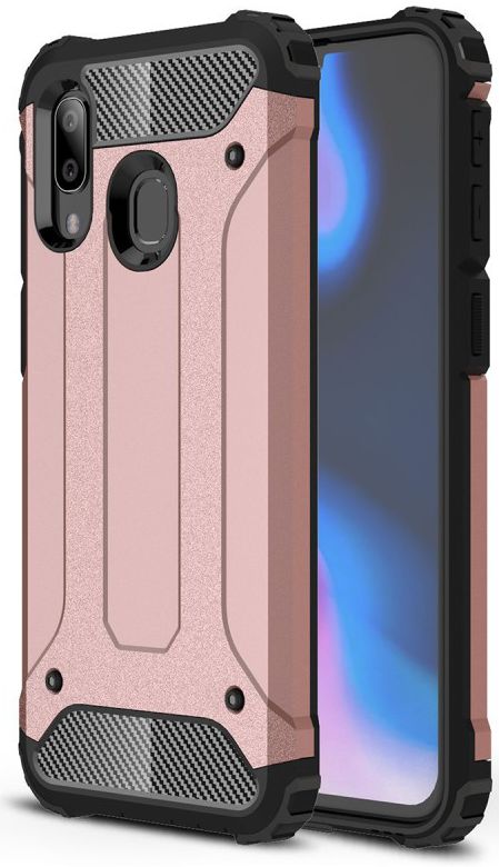 Samsung Galaxy A40 Hoesje Shock Proof Hybride Back Cover Roze afbeelding 1