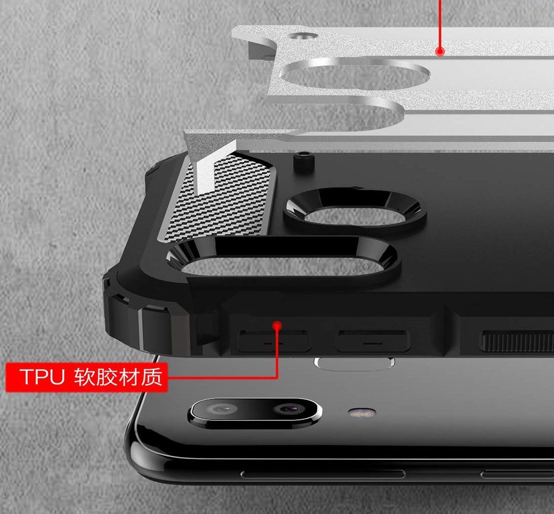 Samsung Galaxy A40 Hoesje Shock Proof Hybride Back Cover Goud afbeelding 2