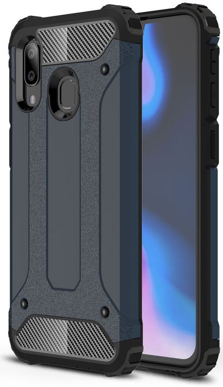 Samsung Galaxy A40 Hoesje Shock Proof Hybride Back Cover Blauw afbeelding 1