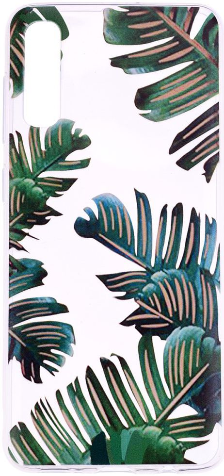 Samsung Galaxy A50 Hoesje TPU met Print Leaves afbeelding 1