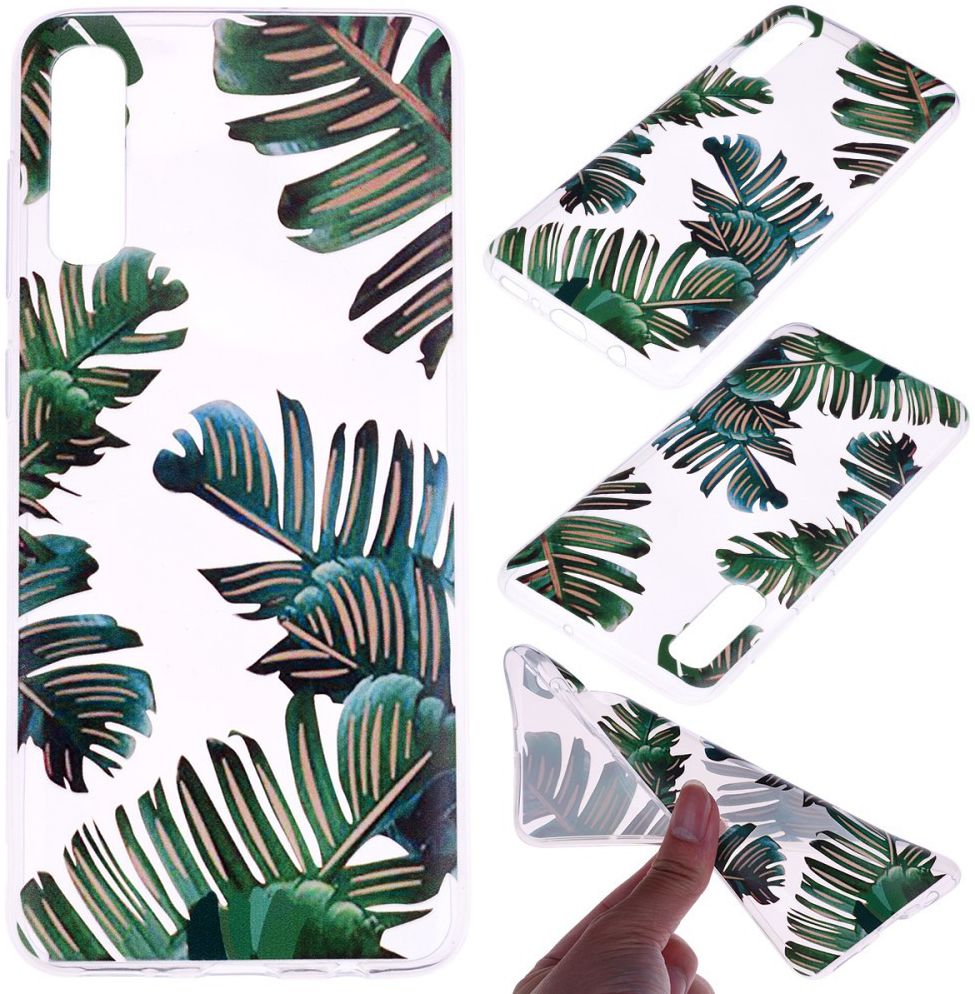 Samsung Galaxy A50 Hoesje TPU met Print Leaves afbeelding 3