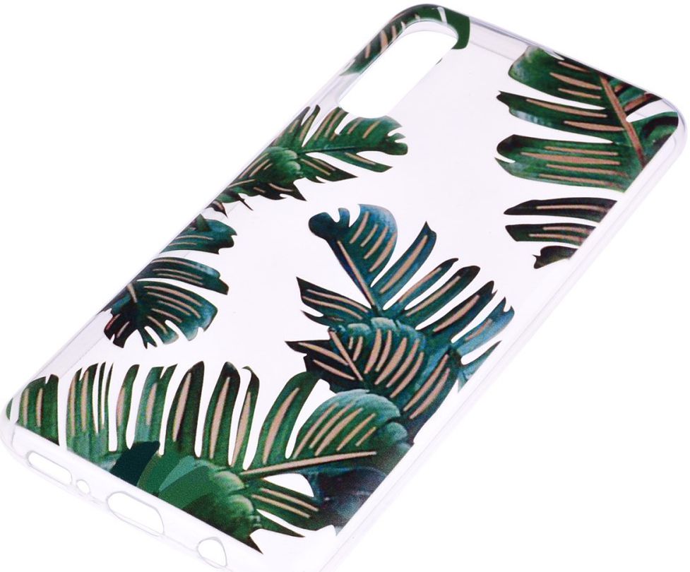 Samsung Galaxy A50 Hoesje TPU met Print Leaves afbeelding 4
