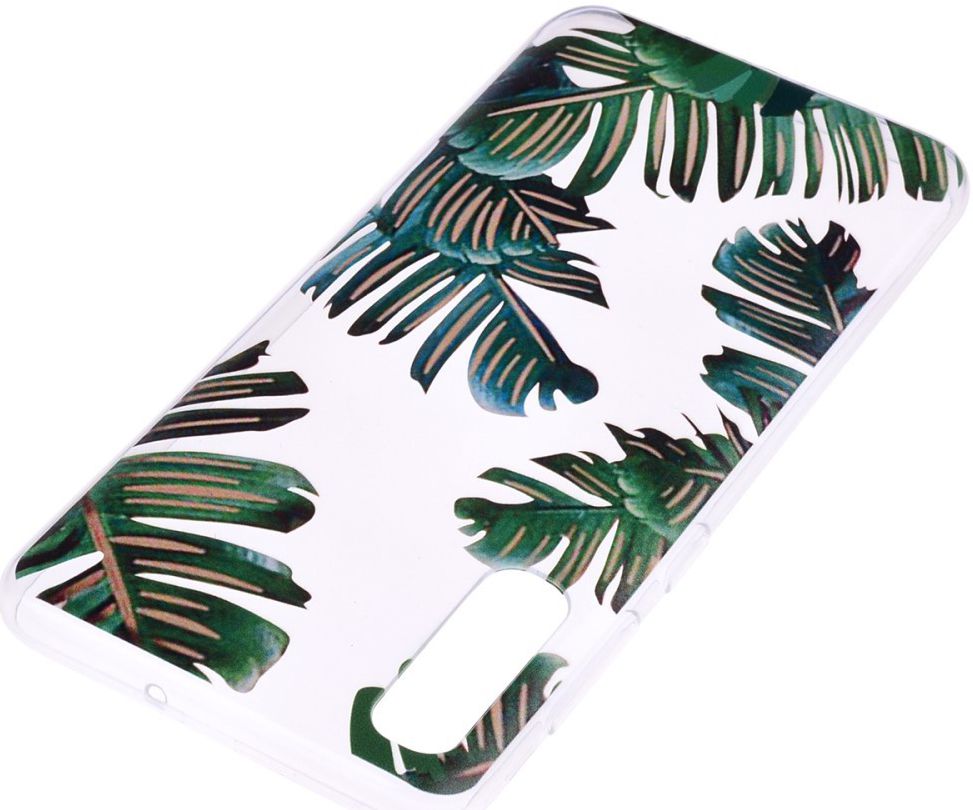 Samsung Galaxy A50 Hoesje TPU met Print Leaves afbeelding 5