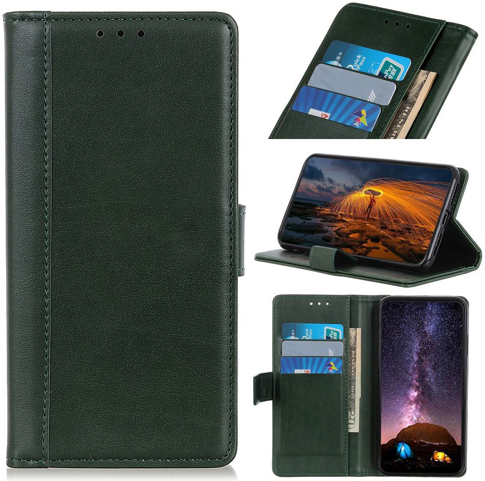 Huawei Y6s / Y6 (2019) Hoesje Lederen Portemonnee Stand Groen afbeelding 5