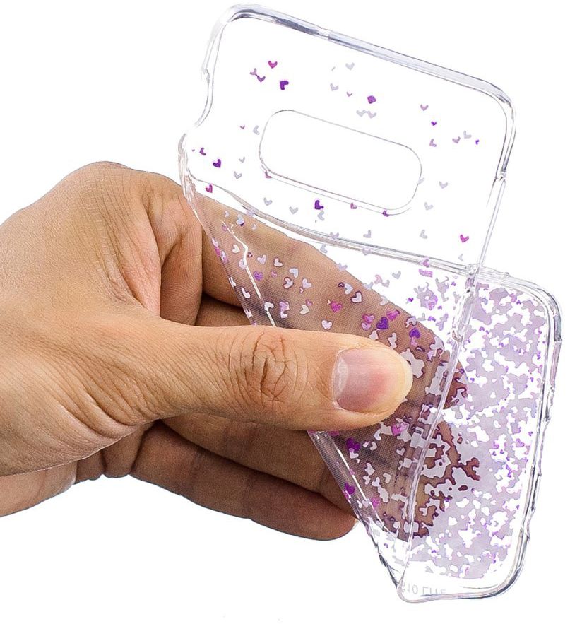 Samsung Galaxy S10E Print TPU Hoesje Transparant Hearts Pattern afbeelding 2