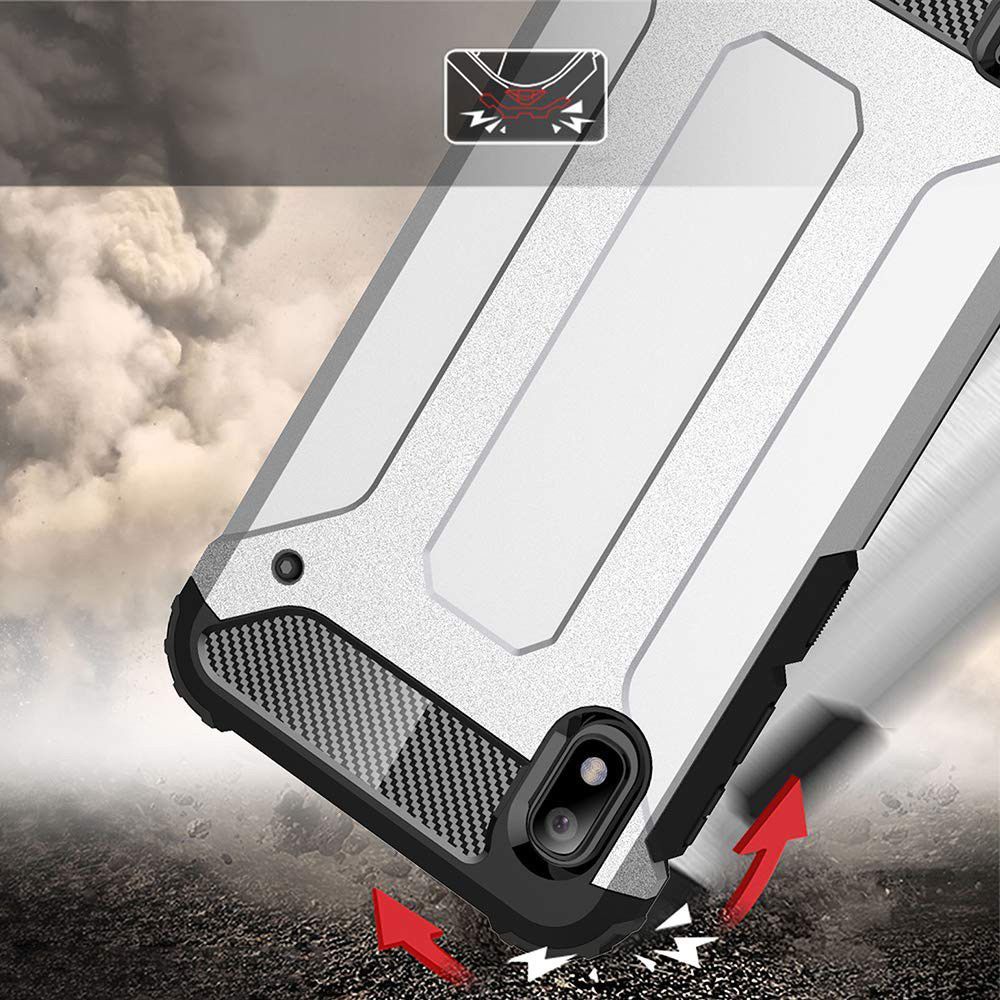 Samsung Galaxy A10 Hoesje Shock Proof Hybride Back Cover Zilver afbeelding 4