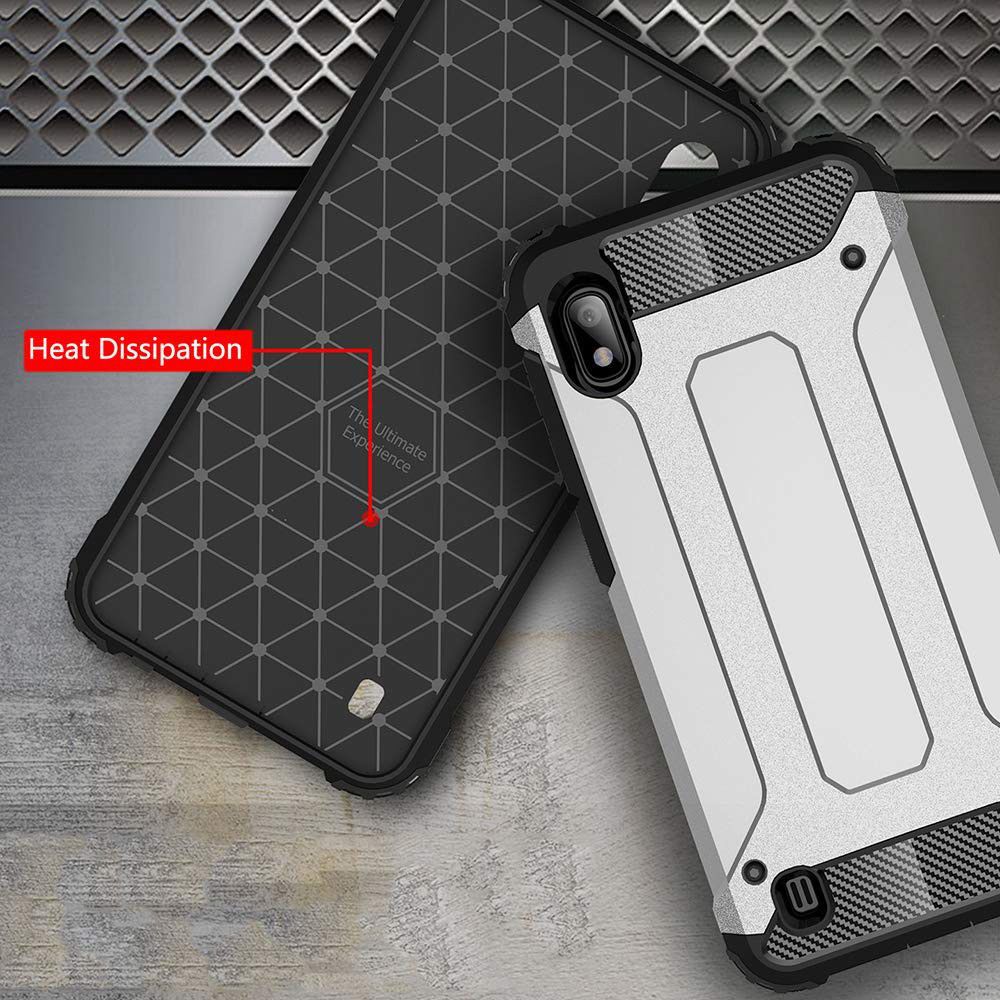 Samsung Galaxy A10 Hoesje Shock Proof Hybride Back Cover Blauw afbeelding 5