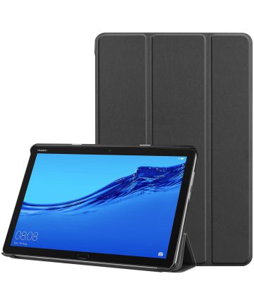 Huawei MediaPad M5 Lite Tri-Fold Book Cover Zwart Hoesjes