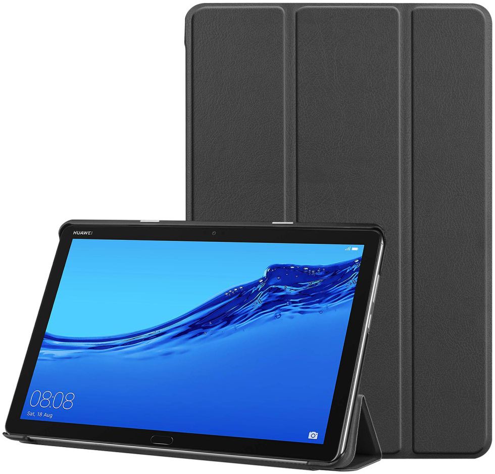 Huawei MediaPad M5 Lite Tri-Fold Book Cover Zwart afbeelding 1