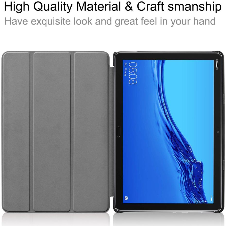 Huawei MediaPad M5 Lite Tri-Fold Book Cover Zwart afbeelding 3