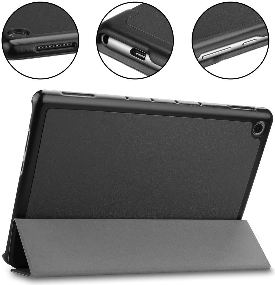 Huawei MediaPad M5 Lite Tri-Fold Book Cover Zwart afbeelding 4