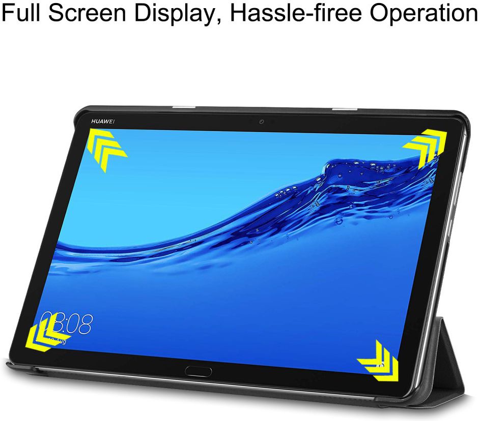 Huawei MediaPad M5 Lite Tri-Fold Book Cover Zwart afbeelding 5